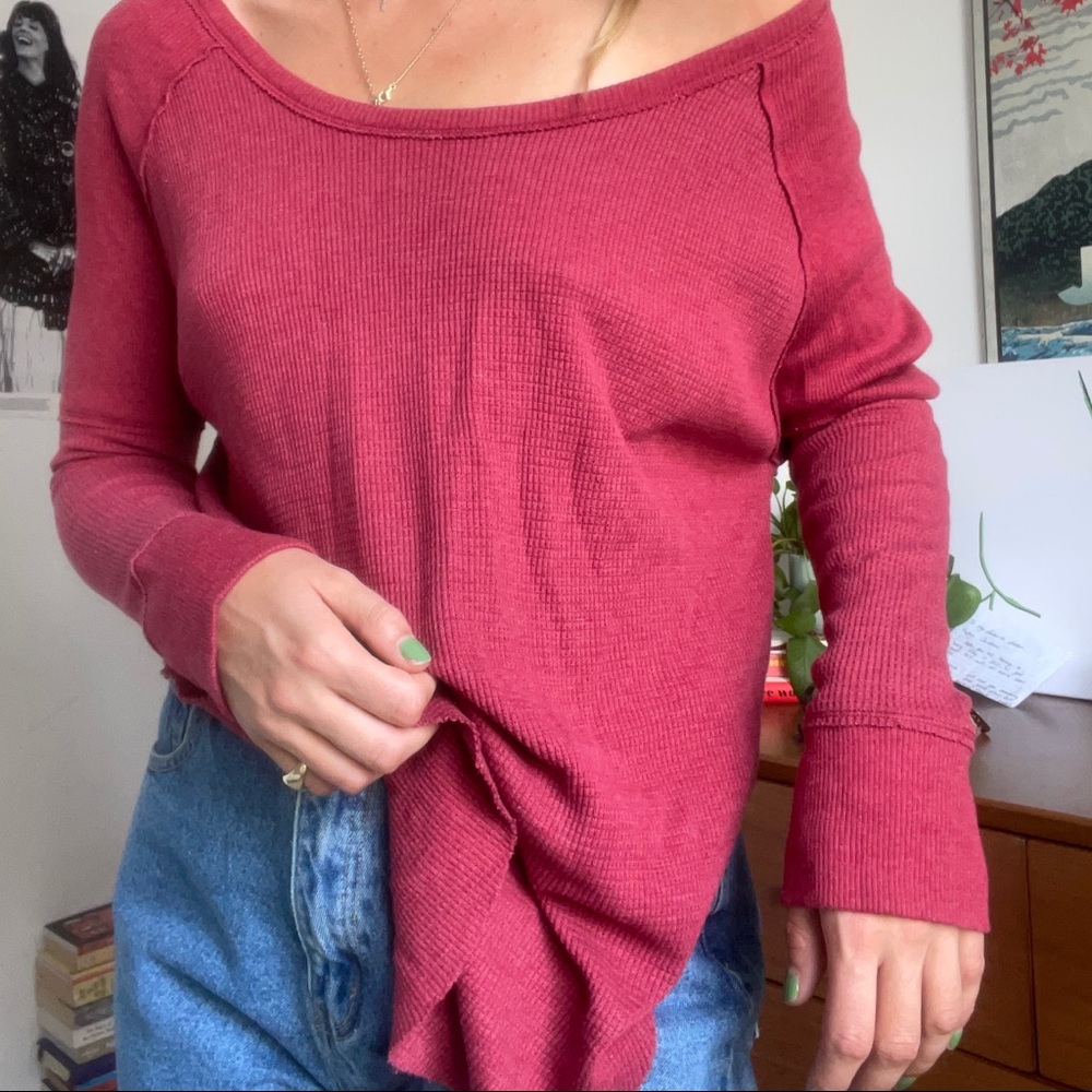 Aritzia long sleeve waffle shirt